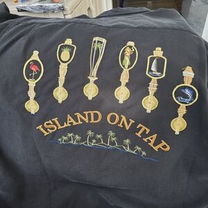 Island On Tap Black Casual Button Down Shirt